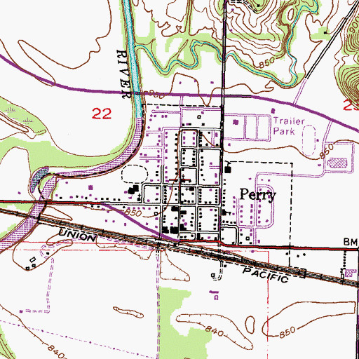 Topographic Map of Saint Theresa Church, KS
