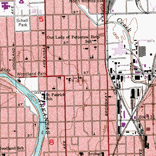 Topographic Map of New Beginning Seventh Day Adventist Church, KS