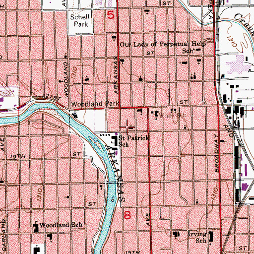 Topographic Map of Bibleway Community of Faith Church, KS