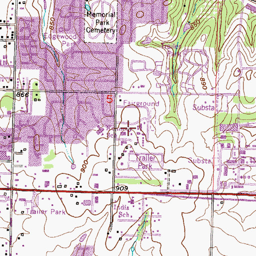 Topographic Map of Douglas County Fairgrounds, KS