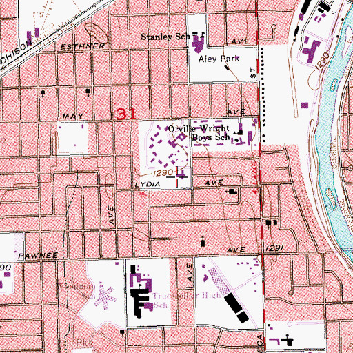 Topographic Map of The Homestead of Topeka Assisted Living Facility, KS