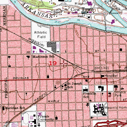 Topographic Map of Midtown Mobile Home Park, KS
