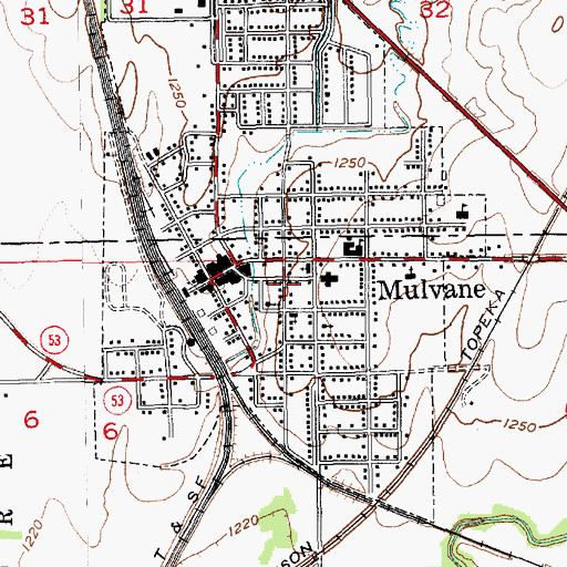 Topographic Map of Assembly of God Church, KS