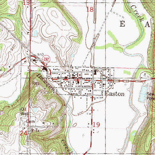 Topographic Map of Easton Post Office, KS