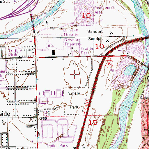 Topographic Map of Willowood Estates Mobile Home Park, KS