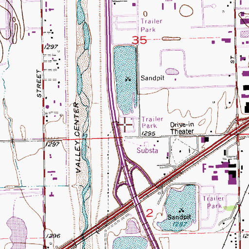 Topographic Map of Fishin Mobile Home Park, KS