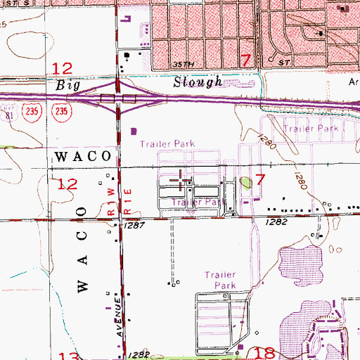 Topographic Map of Mobile Manor Estates Mobile Home Park, KS