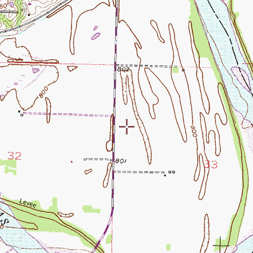 Topographic Map of Delaware Cemetery, KS