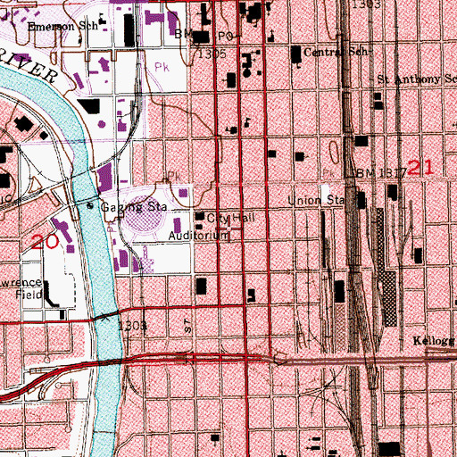 Topographic Map of First Church of Christ Scientist, KS