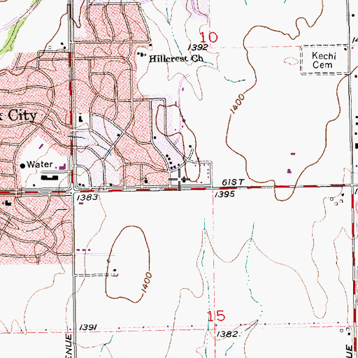 Topographic Map of Park City Christian Church, KS