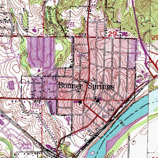 Topographic Map of First Baptist Church, KS