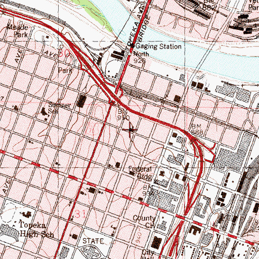 Topographic Map of Saint Josephs Church, KS