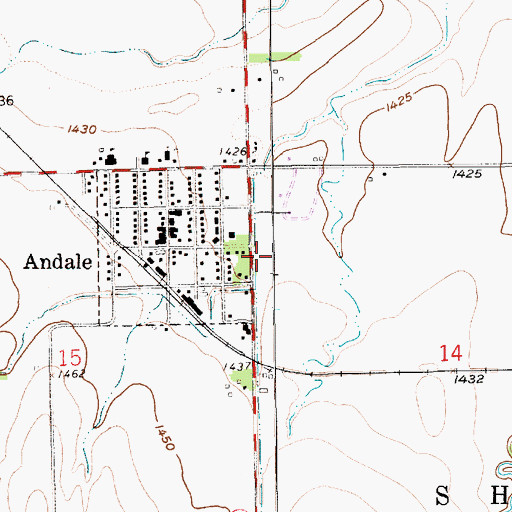Topographic Map of Andale Care Center, KS