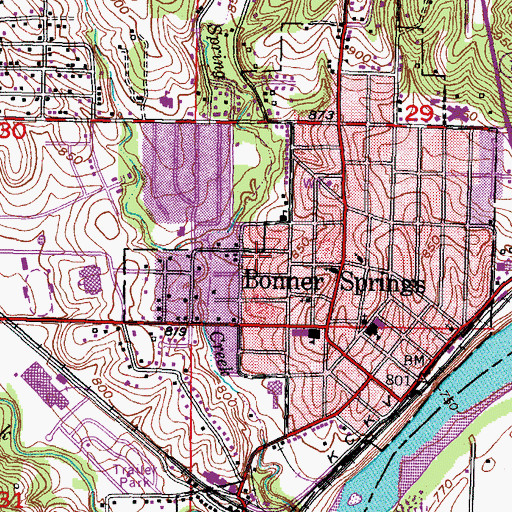 Topographic Map of New Light Baptist Church, KS