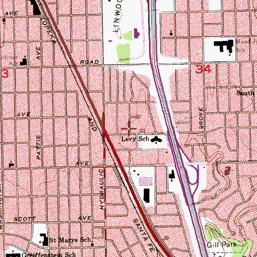Topographic Map of Medicalodge of Wichita Nursing Home, KS
