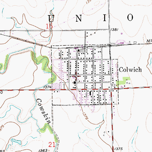 Topographic Map of Sacred Heart Catholic Church, KS
