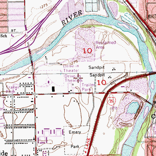 Topographic Map of Lamplighter Mobile Home Park, KS