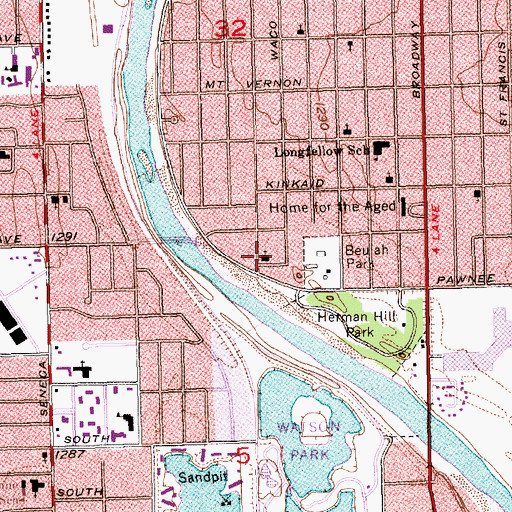 Topographic Map of Reach Out Ministries Baptist Church, KS