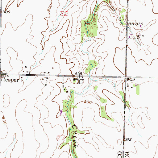 Topographic Map of Hesper Friends Cemetery, KS