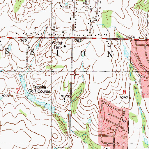 Topographic Map of Rolling Hills Health Center Nursing Home, KS