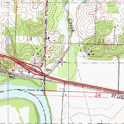 Topographic Map of Rees Fruit Farm, KS