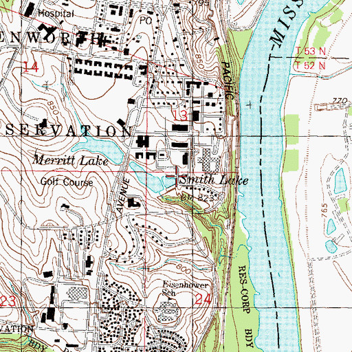 Topographic Map of Combined Arms Research Library, KS