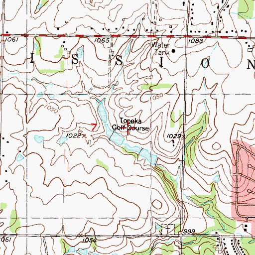 Topographic Map of Cypress Ridge Golf Course, KS