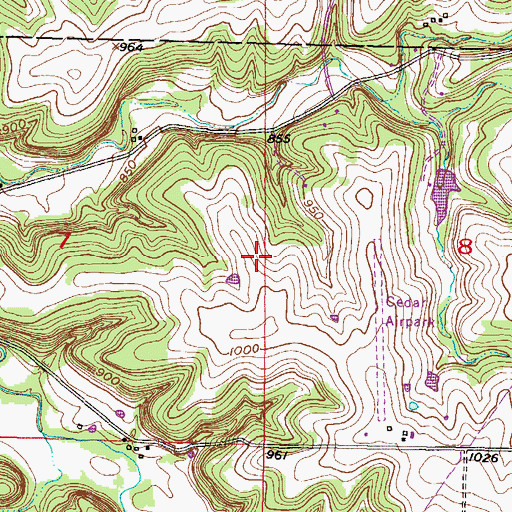 Topographic Map of Shadow Glen Golf Club, KS