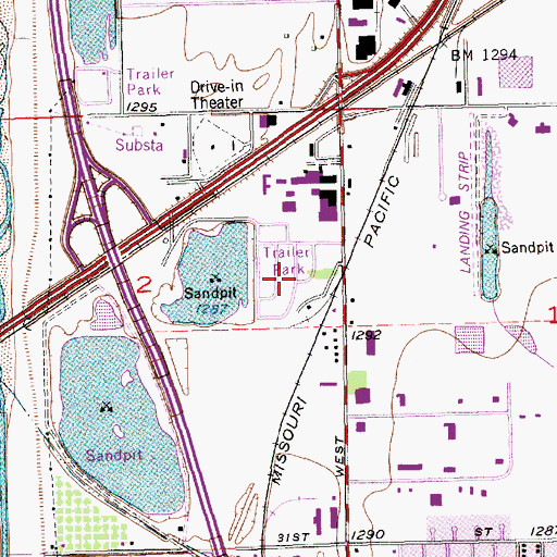 Topographic Map of Lakeside Manufactured Home Community, KS