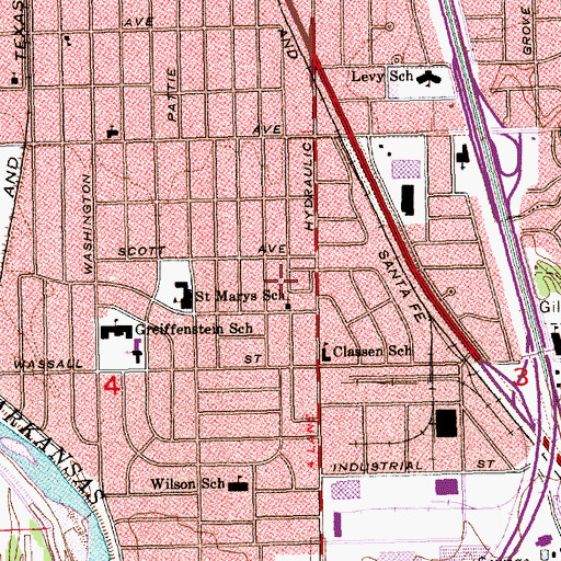 Topographic Map of Reed - A - Way Mobile Home Park, KS