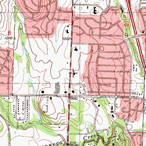 Topographic Map of Wanamaker Road Baptist Church, KS