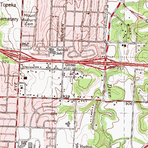 Topographic Map of Church of God Fellowship, KS