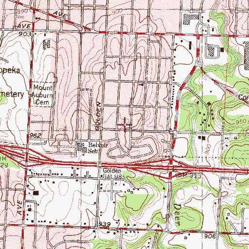 Topographic Map of Eastside Church of God in Christ, KS