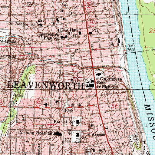 Topographic Map of Carnegie Arts Center, KS