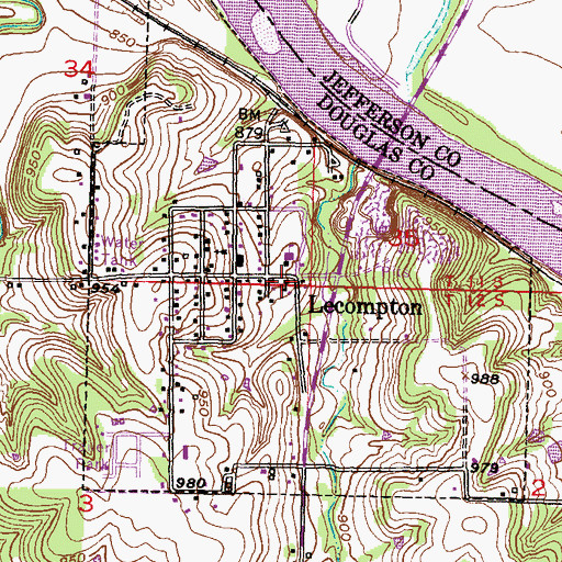 Topographic Map of Kansas Territorial Capital - Lane Museum, KS