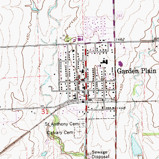 Topographic Map of Saint Anthonys of Padua Catholic Church, KS