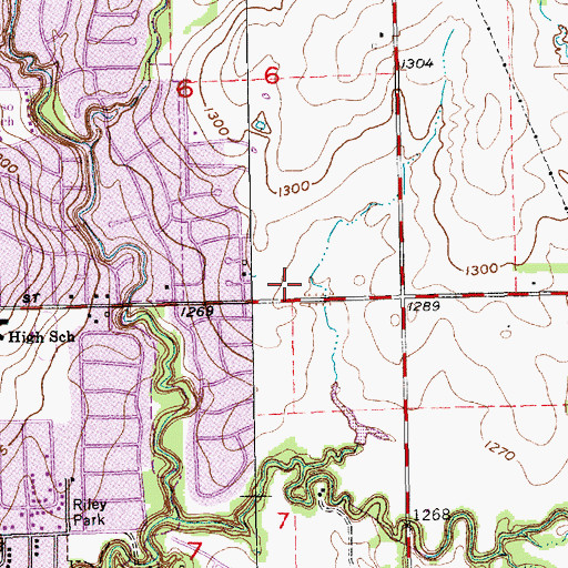 Topographic Map of Derby City Hall, KS