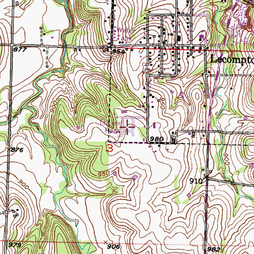 Topographic Map of Mobile Lodge of Lecompton, KS