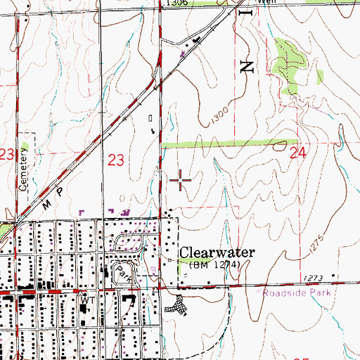 Topographic Map of Clearwater Retirement Community I Nursing Home, KS