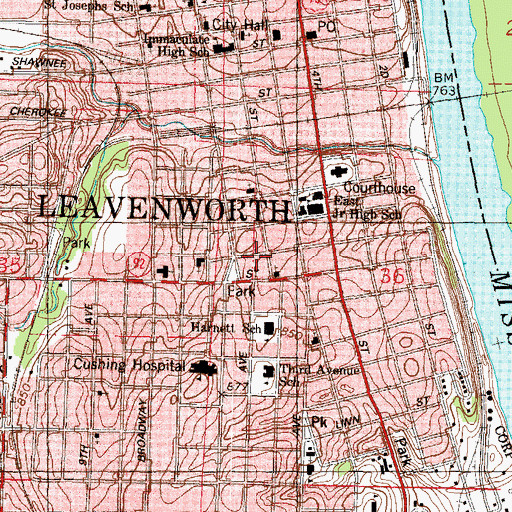 Topographic Map of National Fred Harvey Museum, KS