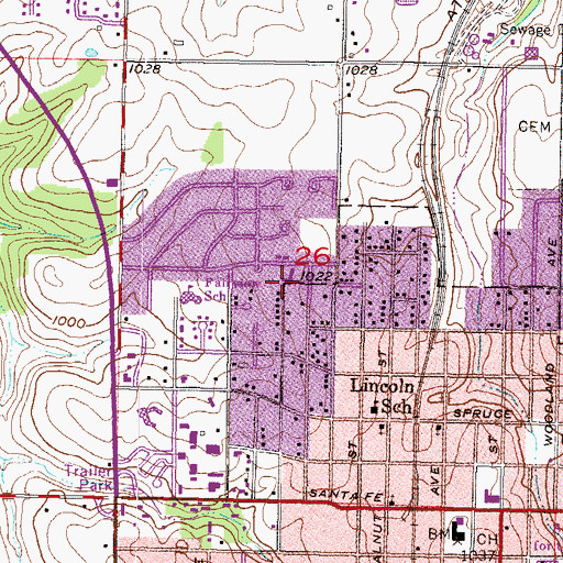 Topographic Map of Assisted Lifestyles of Kansas, KS