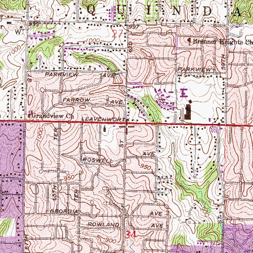 Topographic Map of Medicalodge East of Kansas City Nursing Home, KS