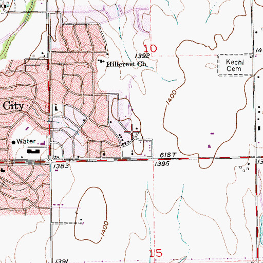 Topographic Map of Zion Outpost Church, KS