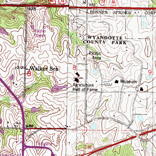Topographic Map of Wyandotte County Museum and Historical Society, KS