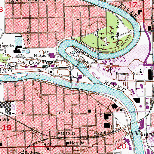 Topographic Map of Indian Center Museum, KS