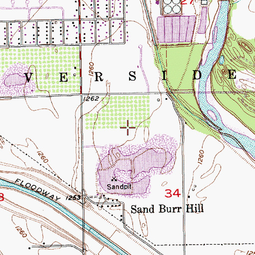 Topographic Map of Pine Bay Golf Course, KS