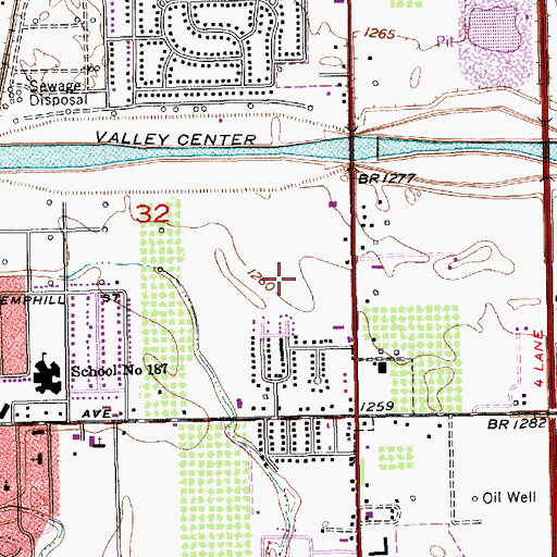 Topographic Map of Peachwood Manor Mobile Home Park, KS