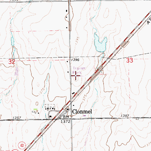 Topographic Map of Colonial Estates Mobile Home Park, KS