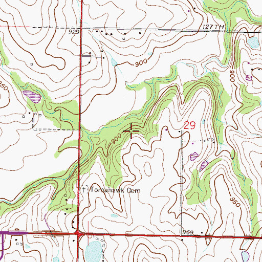 Topographic Map of Deer Creek Golf Club, KS
