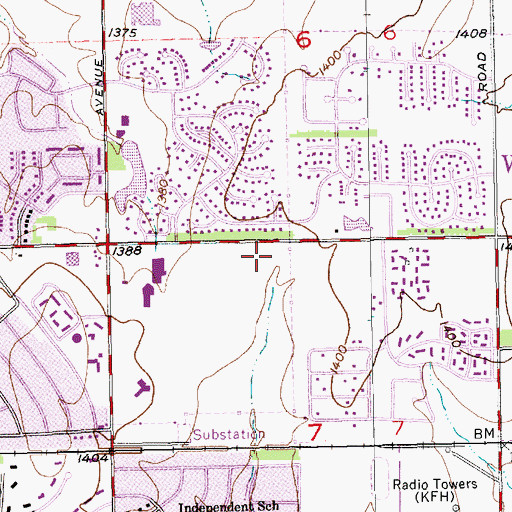 Topographic Map of Manor Care Health Services Nursing Home of Wichita, KS